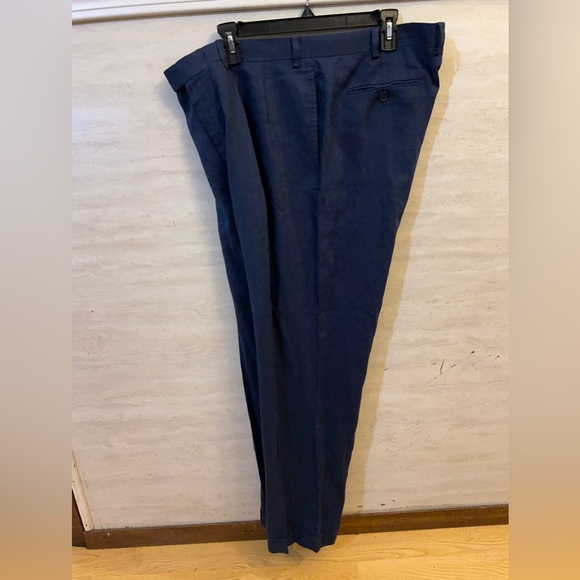 Lauren Ralph Lauren Pleated Cuffed Men's Navy Dress Pants - Picture 3 of 7
